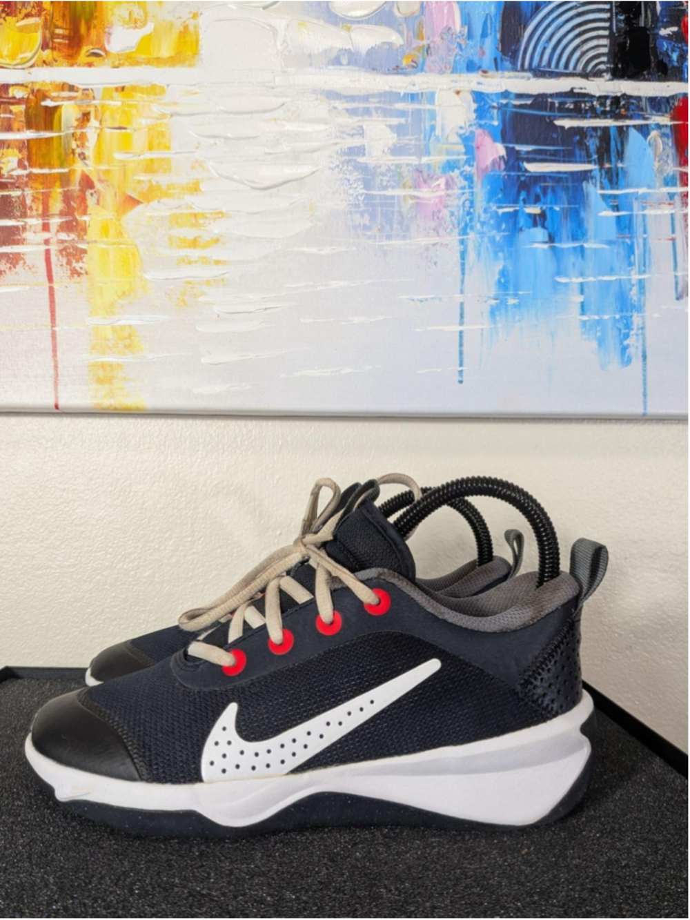 Nike Mesh Running Shoes Youth Size 3.5Y Blue Black Low Top Sneakers DM9027-402